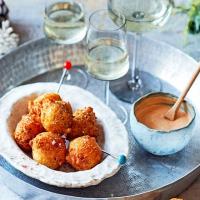 Crab fritters with cheat's chilli & crab mayonnaise image