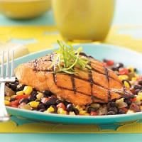 Grilled Salmon with Black Bean Salsa image