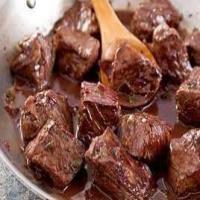 Beef Tips In Red Wine Sauce image