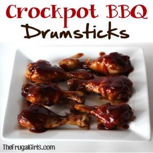 Easy Crockpot BBQ Drumsticks Recipe! {3 Ingredients} - The Frugal Girls_image