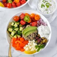 Fresh Vegetarian Mediterranean Quinoa Bowl_image