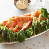 Carrot & Broccoli Spears with VELVEETA Mustard Sauce_image