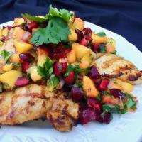 Grilled Chicken Thighs with Peach and Cherry Salsa image