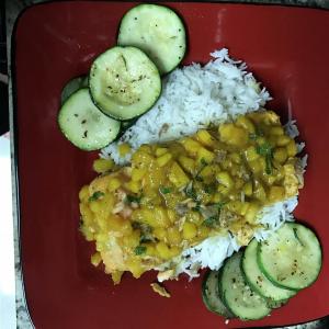 Grilled Salmon with Curried Peach Sauce_image