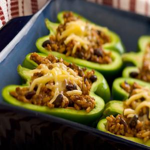 Black Bean and Rice Stuffed Peppers With Jack Cheese image