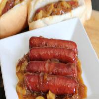 Cider-Glazed Brats with Apples and Onions image