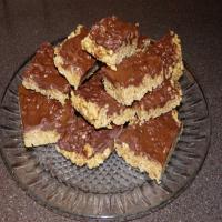 Peanut Butter Rice Krispy Treats With Chocolate Frosting image