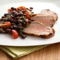 Chipotle-Marinated Pork Tenderloin with Black Bean Salsa_image
