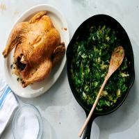 Simple Roast Chicken With Greens (and Bonus Stock) image