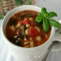 Chickpea, Spinach, and Pasta Soup image