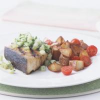 Grilled Swordfish with Cucumber Lime Salsa image