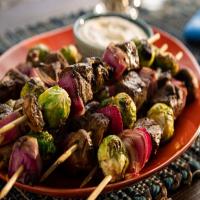 Steak and Veggie Skewers with Creamy Dipping Sauce image