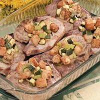 Pork Chops with Zucchini Dressing image