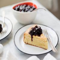 Orange Sour Cream Cake With Blueberry Compote image
