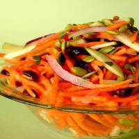 Carrot-Apple Slaw With Cranberries & Pumpkin Seeds image