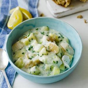 Creamy cod chowder stew_image