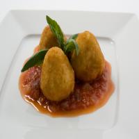 Cheese-Filled Risotto Croquettes with Tomato Sauce image