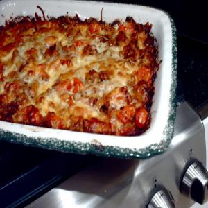 Lasagna with Lamb, Roasted Tomatoes and White Bean 