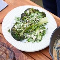 Grilled Broccoli Steaks with Basil and Feta Cheese_image