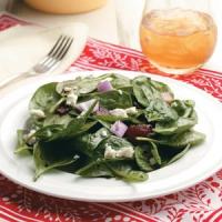 Spinach-Onion Salad with Hot Bacon Dressing image