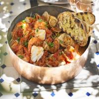 Mediterranean fish stew with garlic toasts image