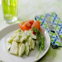 Kohlrabi and Cucumber Salad With Cashew Wasabi Dressing_image