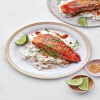 Miso-Glazed Salmon With Sushi Rice image