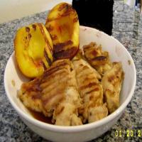 bourbon glazed chicken and peaches image