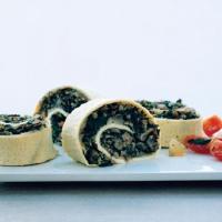 Egg Roulade Stuffed with Turkey Sausage, Mushrooms, and Spinach image