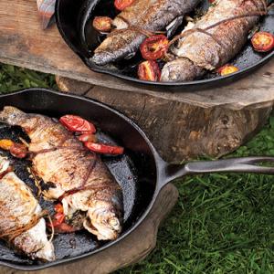 Skillet-Fried Trout with Herbs and Tomatoes image