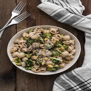 Roasted Broccoli Pasta with Roasted Garlic Goat Cheese Sauce | Naturally._image