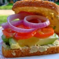 Veggie and Cilantro Hummus Sandwiches_image