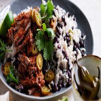 Cuban black beans and rice with pulled beef_image