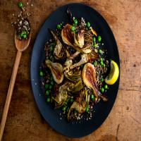 Quinoa Bowl With Artichokes, Spring Onions and Peas_image