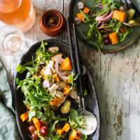 Chicken, Arugula & Butternut Squash Salad with Brussels Sprouts_image