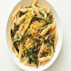 Penne with Grilled Okra and Green Beans image