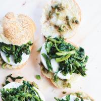 Pressed Broccoli Rabe and Mozzarella Sandwiches image