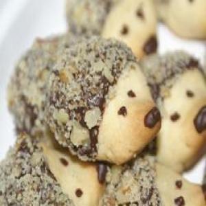 Hedgehog Shortbread Cookies with Chocolate + Walnut_image