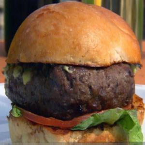 Honey-Chipotle Glazed Beef Burgers with Mint-Avocado Sauce_image