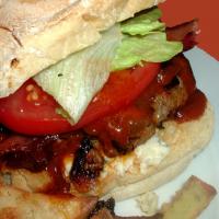 Chipotle-Honey BBQ Bacon Burger with Gorgonzola Cheese_image
