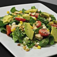 Spinach Salad with Chicken, Avocado, and Goat Cheese image