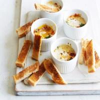 Baked Eggs with Chorizo and Cream image