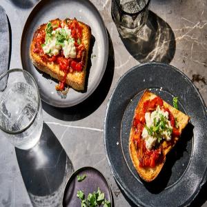 Melted-Pepper-Ricotta Toast image