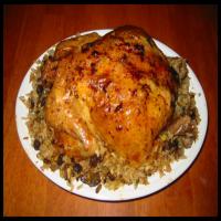 Roast Chicken With Rice and Pine Nut Stuffing image