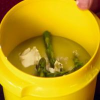 Chilled Asparagus Soup with Goat Cheese image