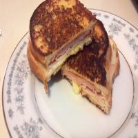 French-Toasted Ham, Turkey and Cheese Sandwich_image