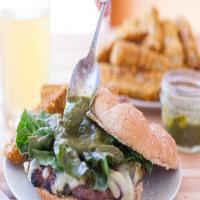 Chile Sirloin Burgers With Salsa Verde image