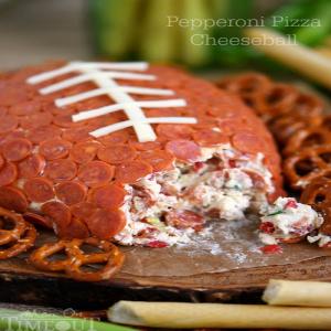 Pepperoni Pizza Football Cheese Ball_image