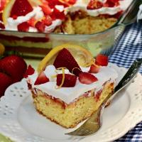 Strawberry-Lemon Poke Cake image