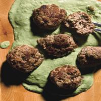 Middle Eastern Bison Meatballs with Cilantro-Yogurt Sauce image